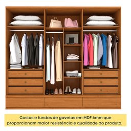 Guarda Roupa Casal 6 Portas 9 Gavetas Esparta Tcil Móveis - 9
