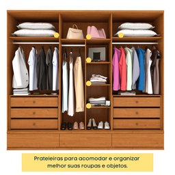 Guarda Roupa Casal 6 Portas 9 Gavetas Esparta Tcil Móveis - 10