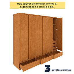 Guarda Roupa Casal 6 Portas 9 Gavetas Esparta Tcil Móveis - 13