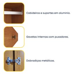Guarda Roupa Casal 6 Portas 9 Gavetas Esparta Tcil Móveis - 18