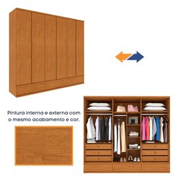 Guarda Roupa Casal 6 Portas 9 Gavetas Esparta Tcil Móveis - 16
