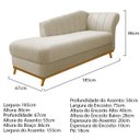 Ver imagem 5 de Kit Diva Recamier Vanessa 185cm Lado Esquerdo e 02 Poltronas Laura Linho - Doce Sonho Móveis RECAMIE