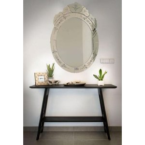 Espelho de Parede Veneziano Oval Importado 100 x 66 - Branco