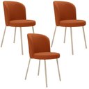 Ver imagem 1 de Kit 3 Cadeiras Sala de Jantar Estofada Gavi Arena L02 Tecido Terracota - Lyam Decor