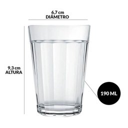 Conjunto 12 Copos Americanos 190ml Vidro Transparente Bar Café Cerveja Nadir Figueiredo - 3