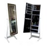 Espelho Armário Porta Jóias de Chão Móvel Detalhes Dourado - Branco - 1