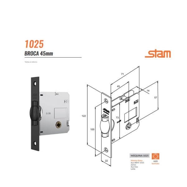 Fechadura Stam 1025 Pivotante para Banheiro Redonda Black - 3