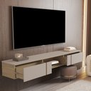 Ver imagem 1 de Rack para TV até 72 Polegadas Decor 1.8 Suspenso 2 Gavetas Hanover/Fendi - Giga Móveis