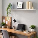 Ver imagem 2 de Prateleira Branca Industrial 100x20cm MDF com Suporte Mão Francesa de Parede Multiuso Decorativa