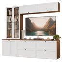 Ver imagem 2 de Estante Sala de Estar com Rack + Cristaleira 230cm Vik Madesa 01 Rustic-Branco