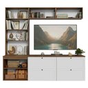 Ver imagem 6 de Estante Sala de Estar com Rack + Cristaleira 230cm Vik Madesa 01 Rustic-Branco