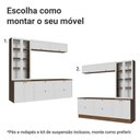 Ver imagem 5 de Estante Sala de Estar com Rack + Cristaleira 230cm Vik Madesa 01 Rustic-Branco