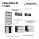 Ver imagem 4 de Estante Sala de Estar com Rack + Cristaleira 230cm Vik Madesa 01 Rustic-Branco