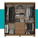Ver imagem 5 de Guarda Roupa Casal 4 Portas com Espelho 3 Gavetas Fit Carraro Freijó Off White