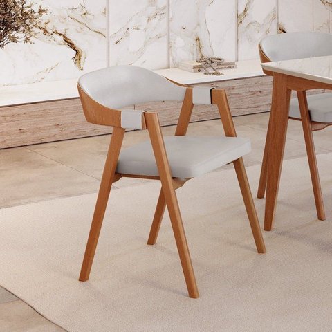 Kit 8 Cadeiras para Mesa de Jantar Gaia Yescasa Cinza