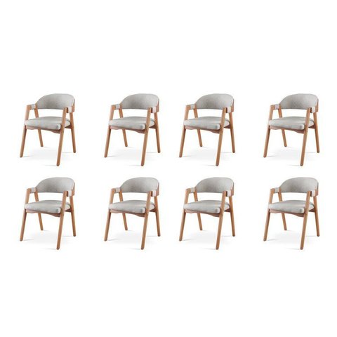 Kit 8 Cadeiras para Mesa de Jantar Gaia Yescasa Cinza