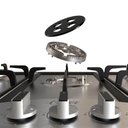 Ver mais imagens de Cooktop a Gás Inox 5 Bocas Oster Semiprofissional - Bivolt