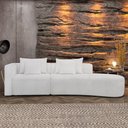 Ver imagem 6 de Sofá Curvo Decorativo Kimiko 287cm 2 Lugares Sala de Estar com Chaise Bouclê Branco G52 - Gran