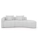Ver imagem 3 de Sofá Curvo Decorativo Kimiko 287cm 2 Lugares Sala de Estar com Chaise Bouclê Branco G52 - Gran