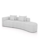Ver imagem 1 de Sofá Curvo Decorativo Kimiko 287cm 2 Lugares Sala de Estar com Chaise Bouclê Branco G52 - Gran