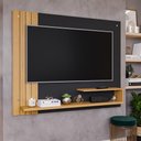 Ver imagem 1 de Painel Para TV 50 Polegadas Sala Quarto 135cm Preto Cinza Chumbo Nature 2 Prateleiras Home Dunas