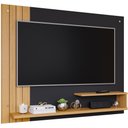 Ver imagem 2 de Painel Para TV 50 Polegadas Sala Quarto 135cm Preto Cinza Chumbo Nature 2 Prateleiras Home Dunas