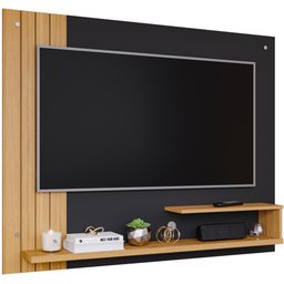 Painel Para TV 50 Polegadas Sala Quarto 135cm Preto Cinza Chumbo Nature 2 Prateleiras Home Dunas - 2 Painel Para TV 50 Polegadas Sala Quarto 135cm Preto Cinza Chumbo Nature 2 Prateleiras Home Dunas - 2