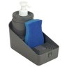 Dispenser Porta Detergente com Suporte para Sabão e Esponja Cinza Flat Crippa Pia Cozinha - 2