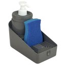 Ver imagem 2 de Dispenser Porta Detergente com Suporte para Sabão e Esponja Cinza Flat Crippa Pia Cozinha
