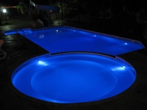 Kit 3 Led Refletor 4,5w Luminária Rgb Para Piscina + Comando controlador - 5