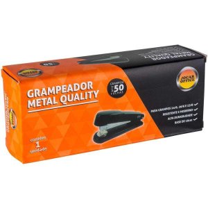 Grampeador Metal Jocar Preto Para 50Fls. 16Cm