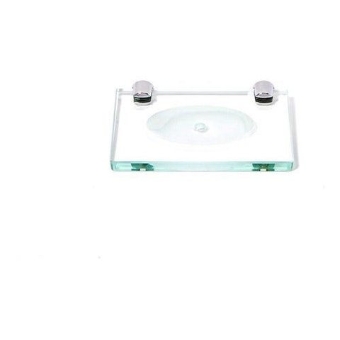 Saboneteira em Vidro Incolor Lapidado - Aquabox - 14cmx9cmx8mm