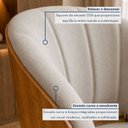 Ver imagem 5 de Kit 2 Poltronas Giratória Linho Premium Base Madeira Maciça Lia