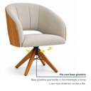 Ver mais imagens de Kit 2 Poltronas Giratória Linho Premium Base Madeira Maciça Lia