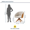 Ver imagem 3 de Kit 2 Poltronas Giratória Linho Premium Base Madeira Maciça Lia