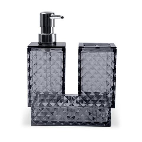Conjunto Para Banheiro Haus Concept 3 Peças Fumê Brinox