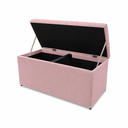 Ver imagem 4 de Kit Cabeceira e Calçadeira Baú Mallu Casal 140 cm - Veludo Rose