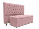 Ver imagem 1 de Kit Cabeceira e Calçadeira Baú Mallu Casal 140 cm - Veludo Rose