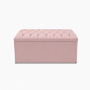 Ver imagem 5 de Kit Cabeceira e Calçadeira Baú Mallu Casal 140 cm - Veludo Rose