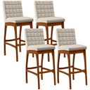 Ver imagem 2 de Kit 04 Banquetas Altas Para Cozinha Sala de Jantar Fixa Mila B04 Linho Cru - Lyam Decor