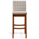 Ver imagem 5 de Kit 04 Banquetas Altas Para Cozinha Sala de Jantar Fixa Mila B04 Linho Cru - Lyam Decor