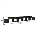 Ver mais imagens de Conjunto de Escritório Smart 5 Livreiro 2 Buffet e 6 Mesas 90cm - Preto e Cedro
