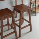 Ver imagem 4 de Conjunto Mesa Bancada com 2 Banquetas Moema em Madeira Castanho