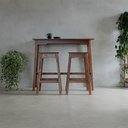 Ver imagem 1 de Conjunto Mesa Bancada com 2 Banquetas Moema em Madeira Castanho