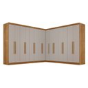 Ver imagem 2 de Guarda-Roupa de Canto Modulado 15 Portas 6 Gavetas Inglaterra Bege/Cinamomo/Off White
