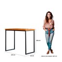 Ver imagem 3 de Mesa Bistro Alta 100cm Tampo Madeira Peroba com 120cm x 60cm Estilo Industrial - Édecasamóveis