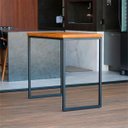 Ver imagem 1 de Mesa Bistro Alta 100cm Tampo Madeira Peroba com 120cm x 60cm Estilo Industrial - Édecasamóveis