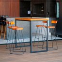 Ver imagem 2 de Mesa Bistro Alta 100cm Tampo Madeira Peroba com 120cm x 60cm Estilo Industrial - Édecasamóveis