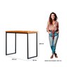 Mesa Bistro Alta 100cm Tampo Madeira Peroba com 120cm x 60cm Estilo Industrial - ÉdeCasaMóveis                                                  - 3