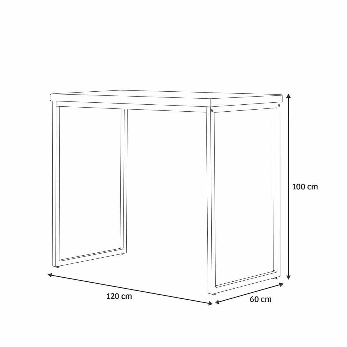 Mesa Bistro Alta 100cm Tampo Madeira Peroba com 120cm x 60cm Estilo Industrial - ÉdeCasaMóveis                                                  - 11